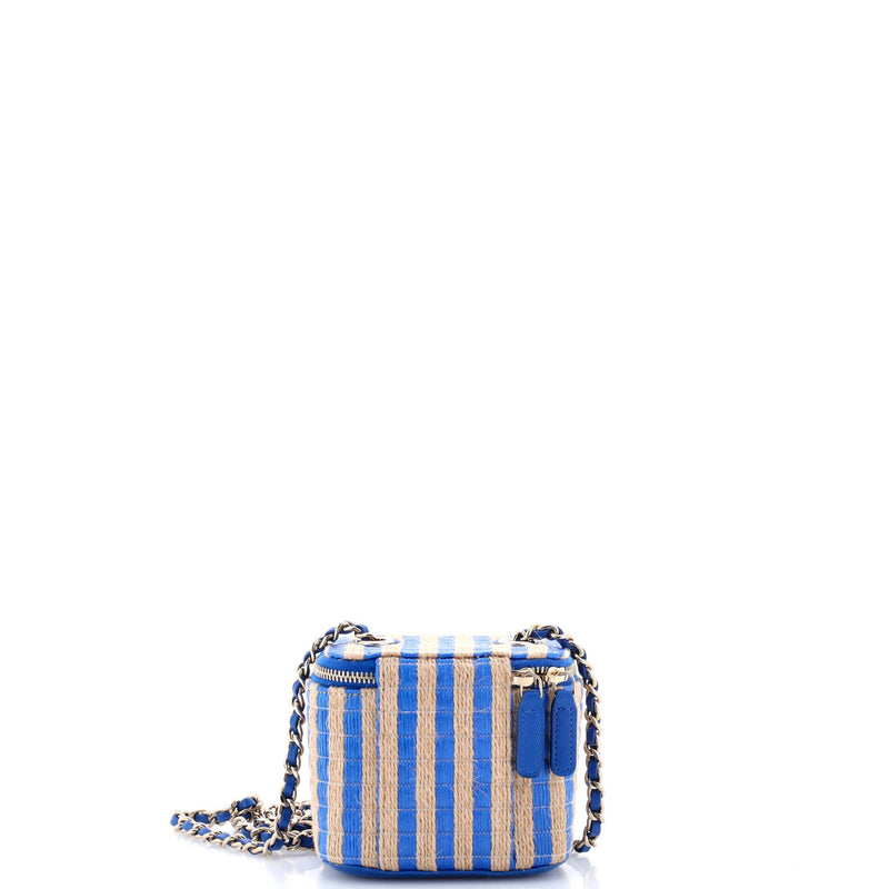 Classic Vanity Case With Chain Striped