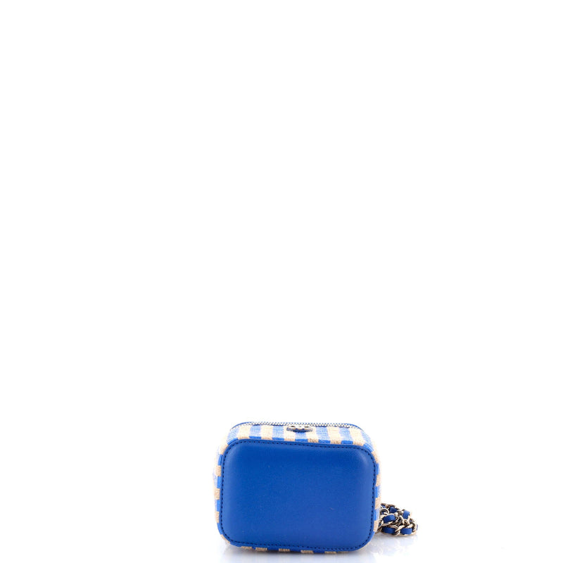 Classic Vanity Case With Chain Striped