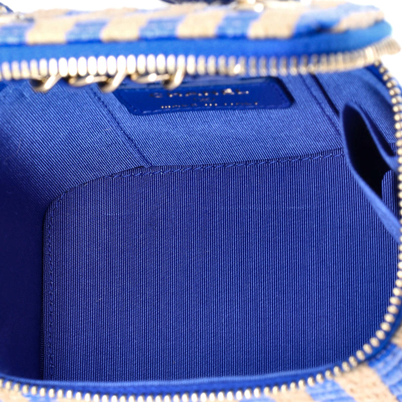 Classic Vanity Case With Chain Striped
