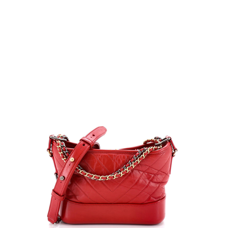 Gabrielle Hobo Chevron Aged Calfskin