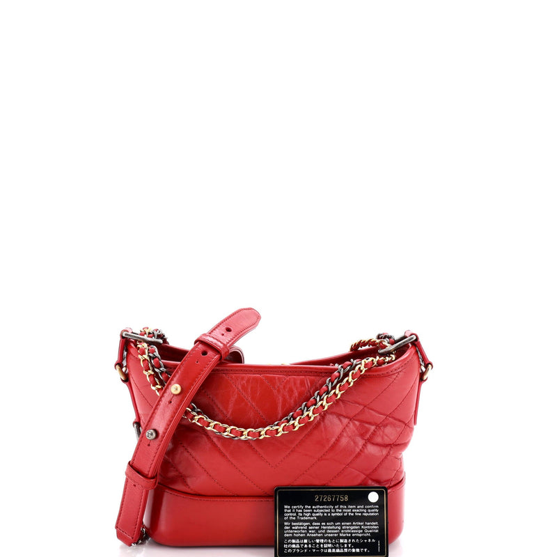 Gabrielle Hobo Chevron Aged Calfskin