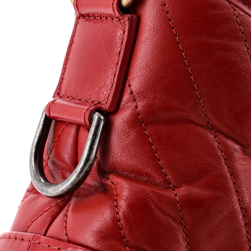 Gabrielle Hobo Chevron Aged Calfskin