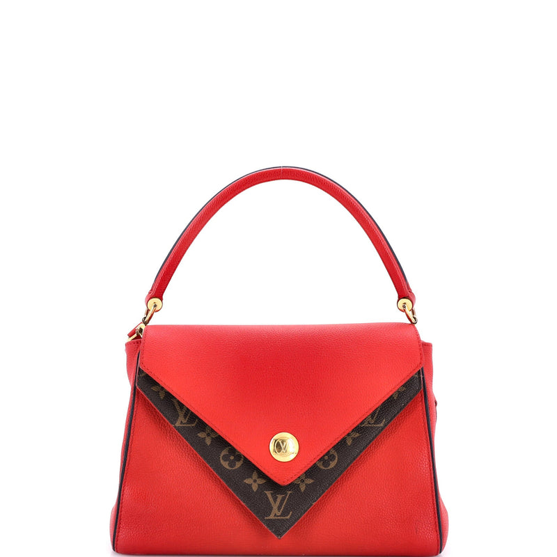 Double V Handbag Calfskin With Canvas