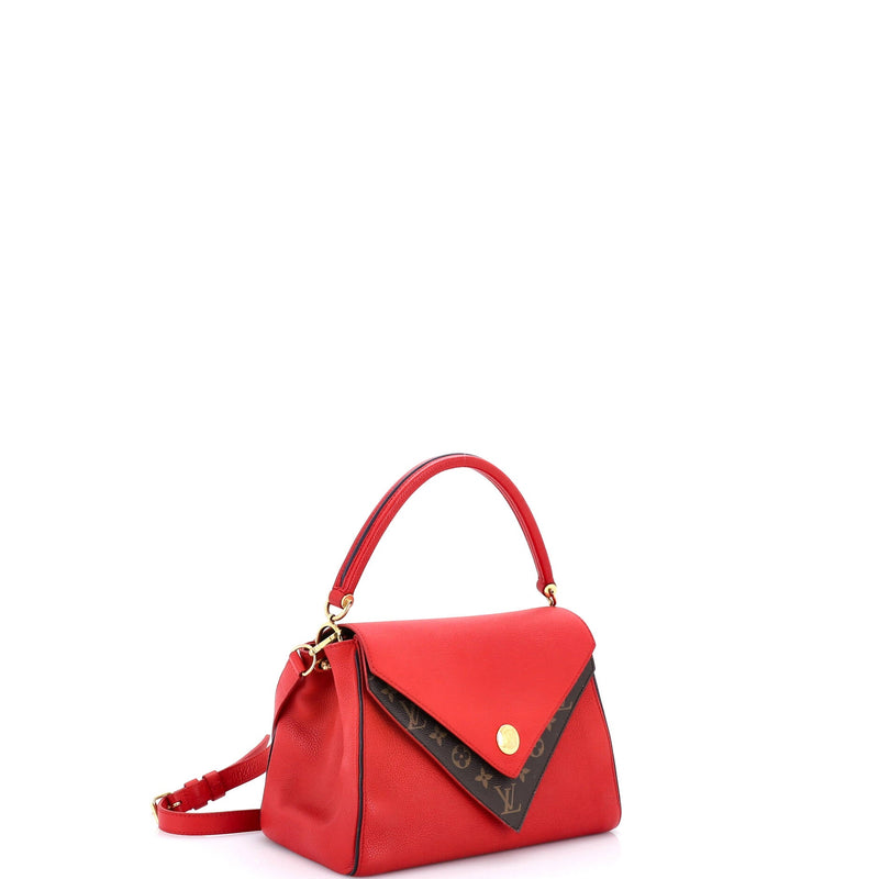Double V Handbag Calfskin With Canvas