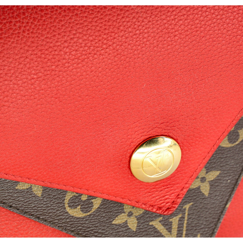 Double V Handbag Calfskin With Canvas