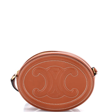 Triomphe Oval Crossbody Bag Leather Mini