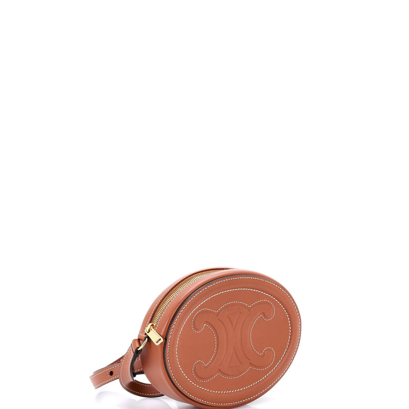 Triomphe Oval Crossbody Bag Leather Mini