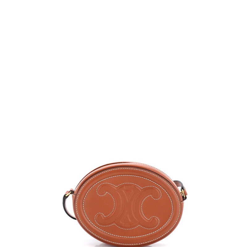 Triomphe Oval Crossbody Bag Leather Mini