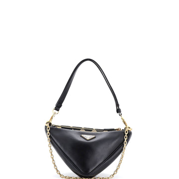 Double Symbole Triangle Bag Leather And