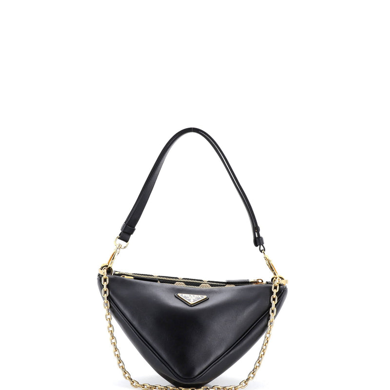 Double Symbole Triangle Bag Leather And