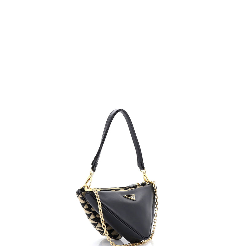 Double Symbole Triangle Bag Leather And