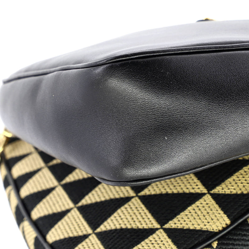 Double Symbole Triangle Bag Leather And