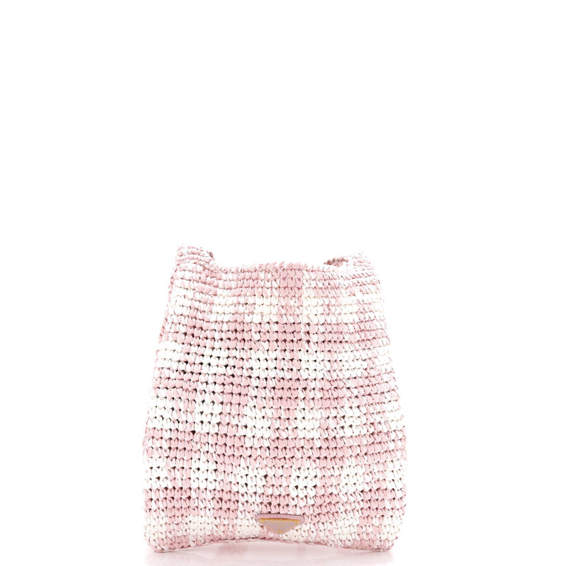 Logo Messenger Bag Printed Raffia Small