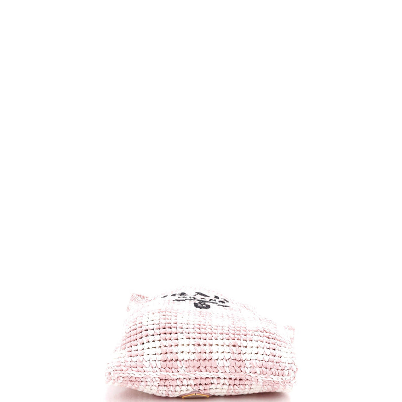 Logo Messenger Bag Printed Raffia Small