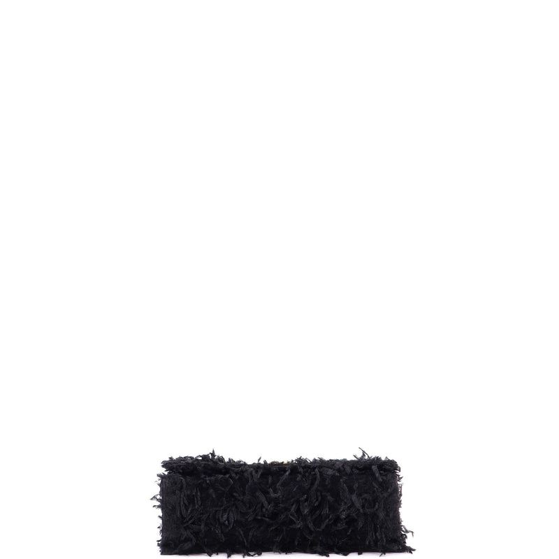 Crush Chain Flap Bag Fabric Feathers