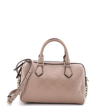 Emblem Boston Bag Gg Embossed Leather