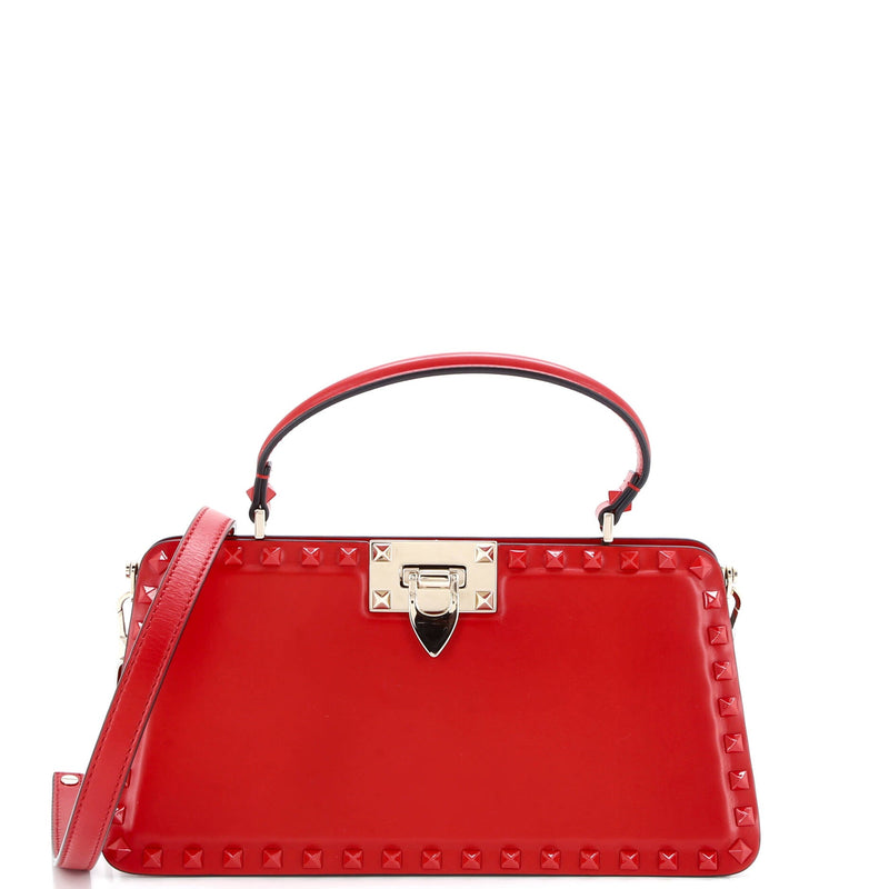 Rockstud Top Handle Bag Leather East
