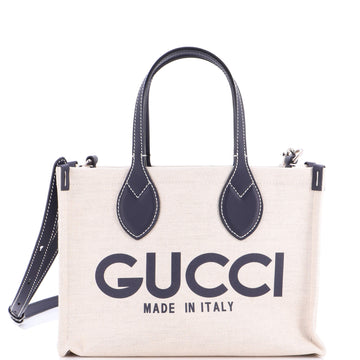 Gucci Logo Shopper Tote Printed Canvas