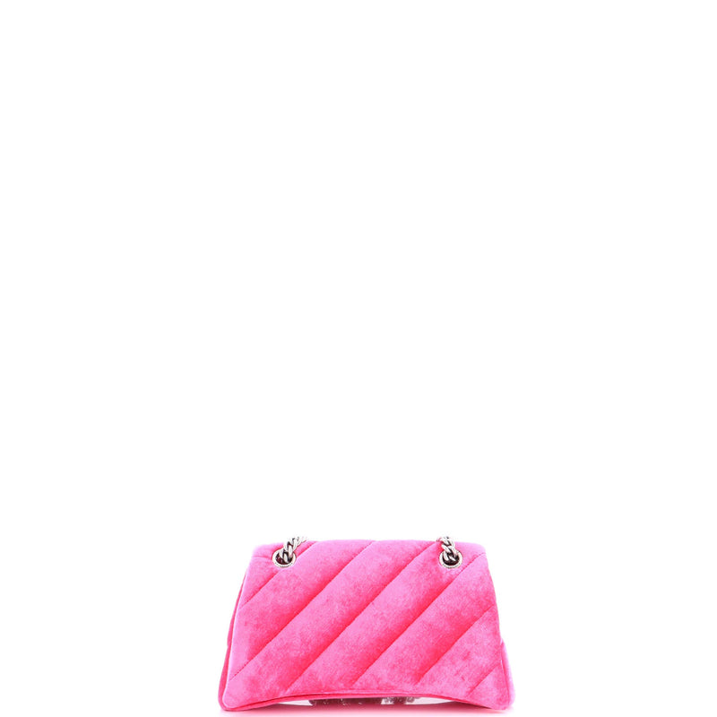 Crush Chain Flap Bag Quilted Velvet