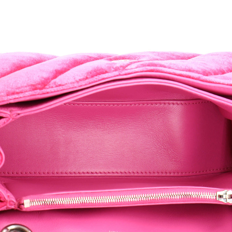 Crush Chain Flap Bag Quilted Velvet