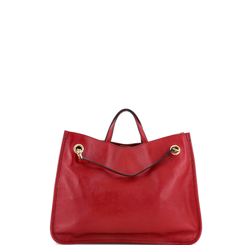 Horsebit Chain Tote Leather Large