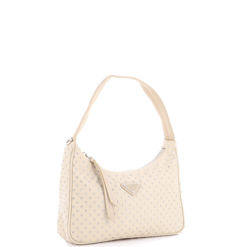 Re-Edition Hobo Studded Tessuto Mini