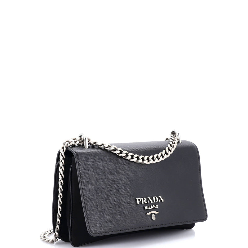 Chain Flap Crossbody Bag Tessuto And
