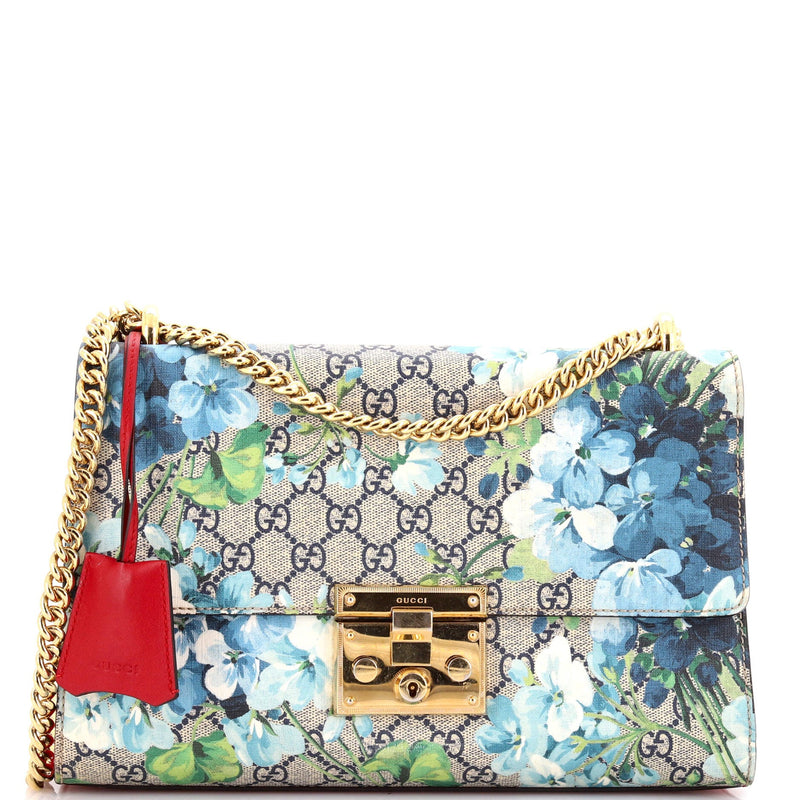 Padlock Shoulder Bag Blooms Print Gg