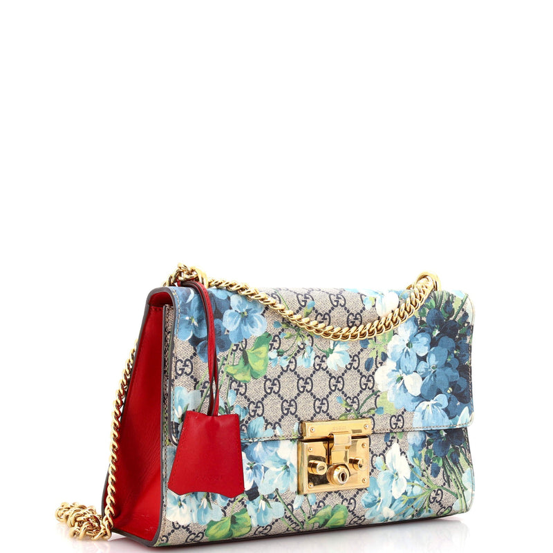 Padlock Shoulder Bag Blooms Print Gg
