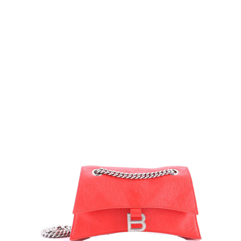 Crush Chain Flap Bag Leather Small
