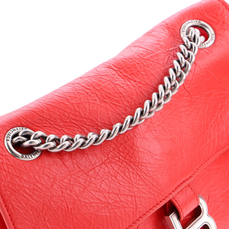 Crush Chain Flap Bag Leather Small