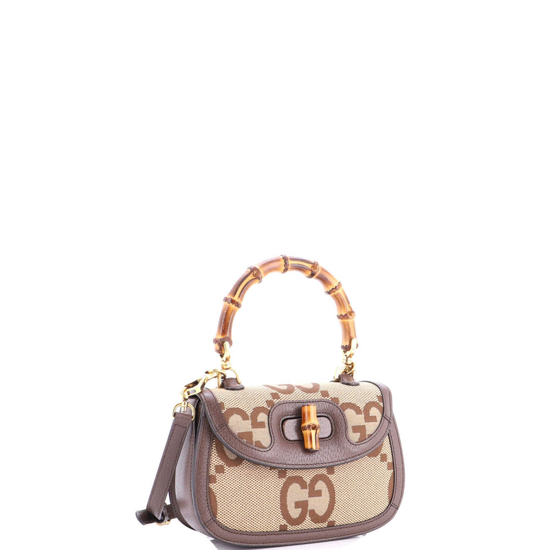 Bamboo Top Handle Bag Jumbo Gg Canvas