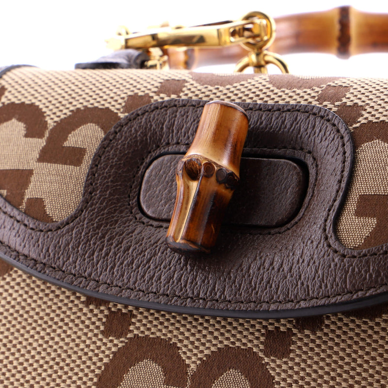 Bamboo Top Handle Bag Jumbo Gg Canvas