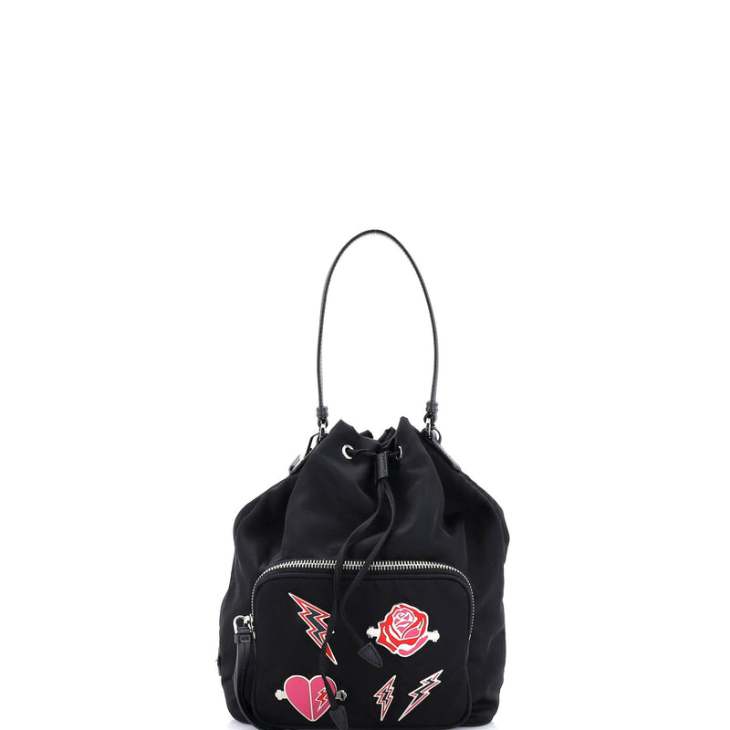 Drawstring Bucket Bag Embellished