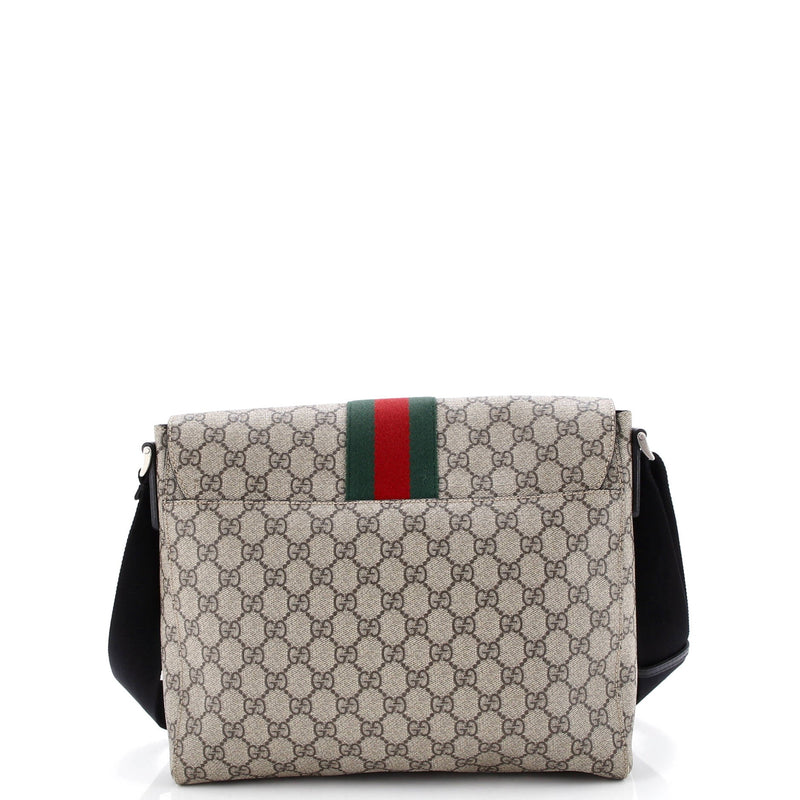 Web Flap Messenger Bag Gg Coated Canvas