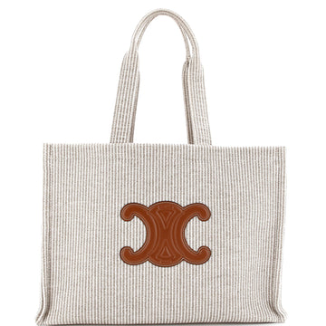 Cabas Thais Tote Triomphe Striped Canvas