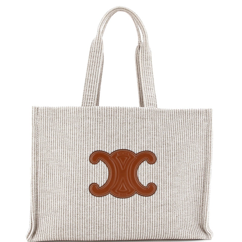 Cabas Thais Tote Triomphe Striped Canvas