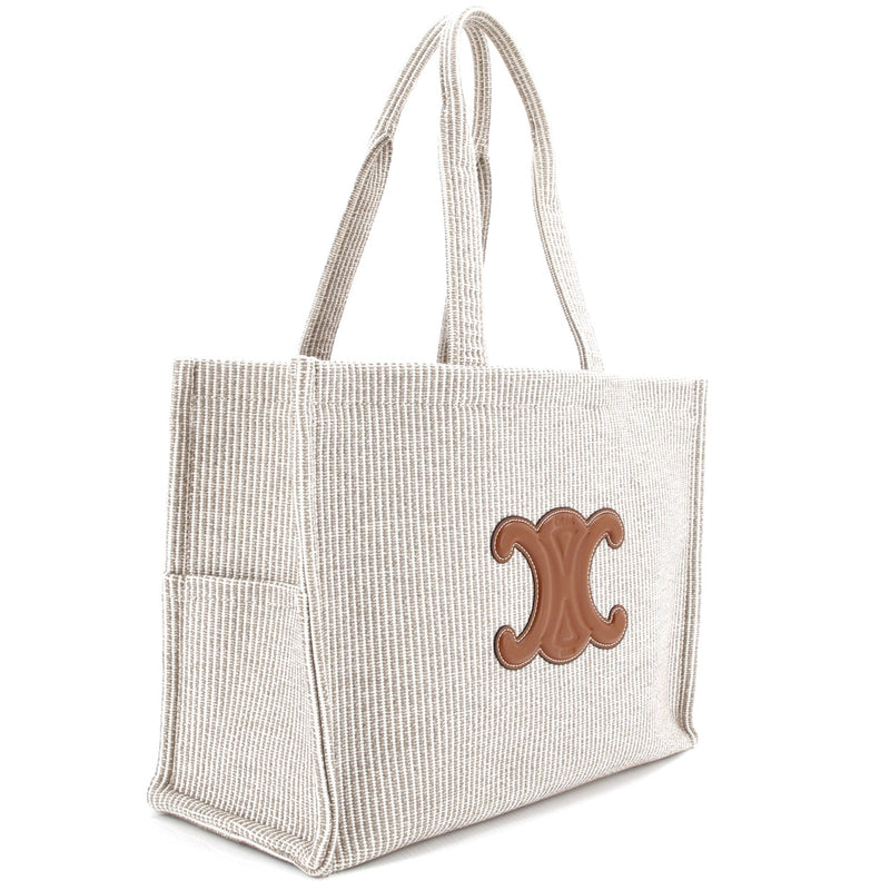 Cabas Thais Tote Triomphe Striped Canvas