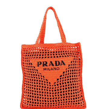 Triangle Logo Open Tote Raffia