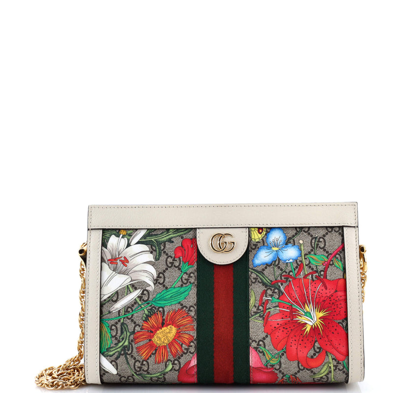 Ophidia Chain Shoulder Bag Flora Gg