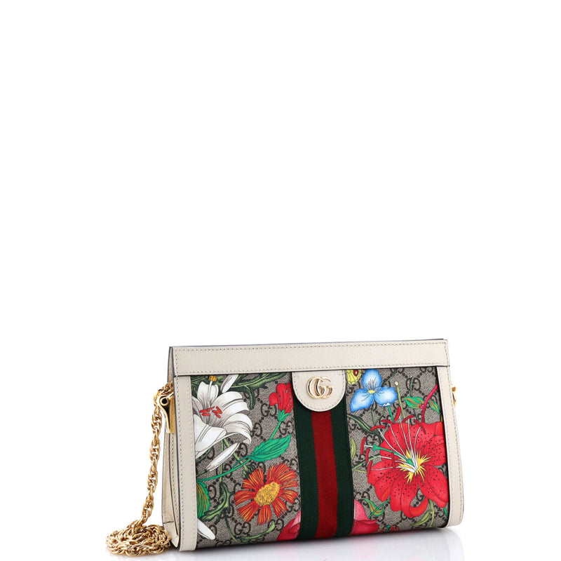 Ophidia Chain Shoulder Bag Flora Gg