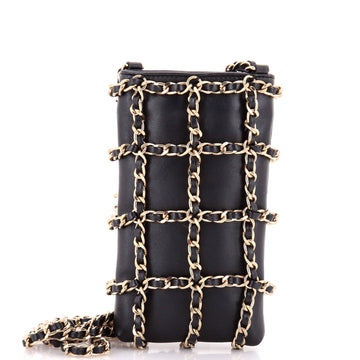 Tech Me Out Clutch With Chain Lambskin