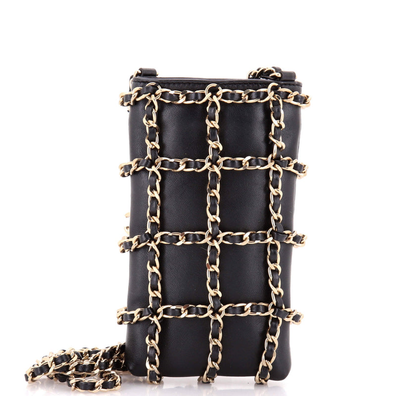 Tech Me Out Clutch With Chain Lambskin