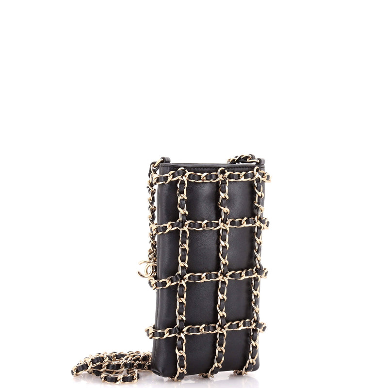 Tech Me Out Clutch With Chain Lambskin