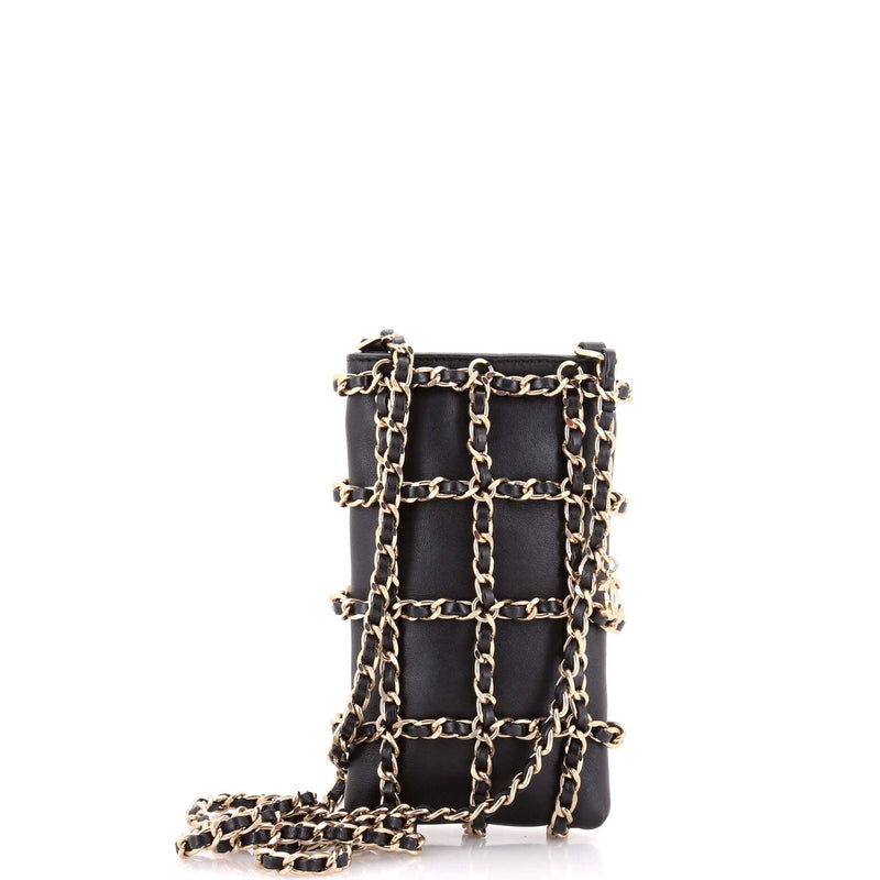 Tech Me Out Clutch With Chain Lambskin