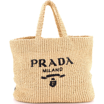 Logo Tote Raffia Large