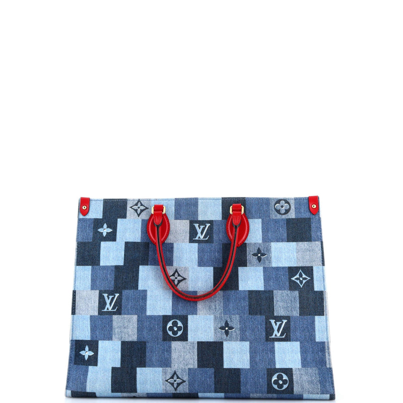 Onthego Tote Damier And Patchwork Denim