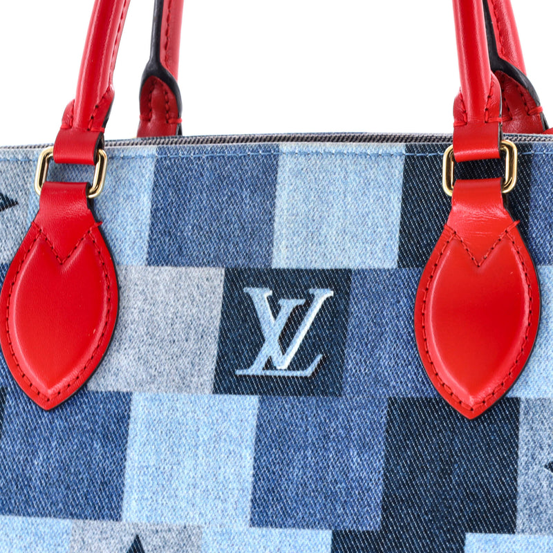 Onthego Tote Damier And Patchwork Denim