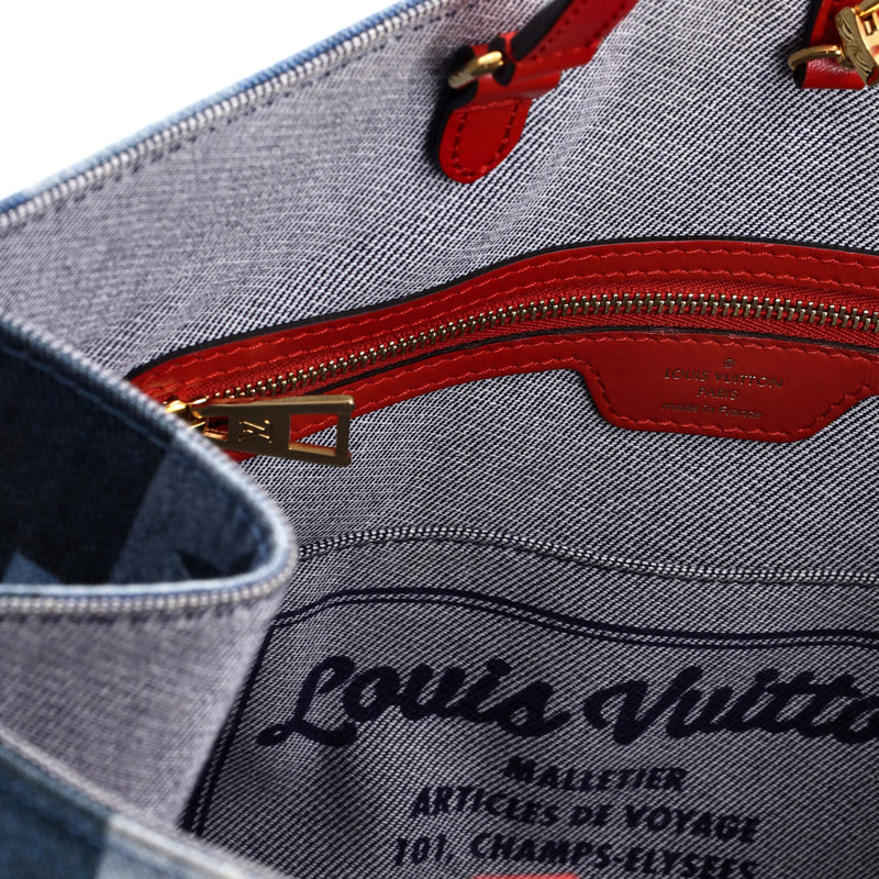 Onthego Tote Damier And Patchwork Denim