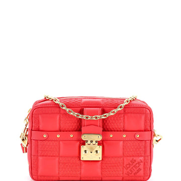 Troca Handbag Damier Quilted Lambskin Pm